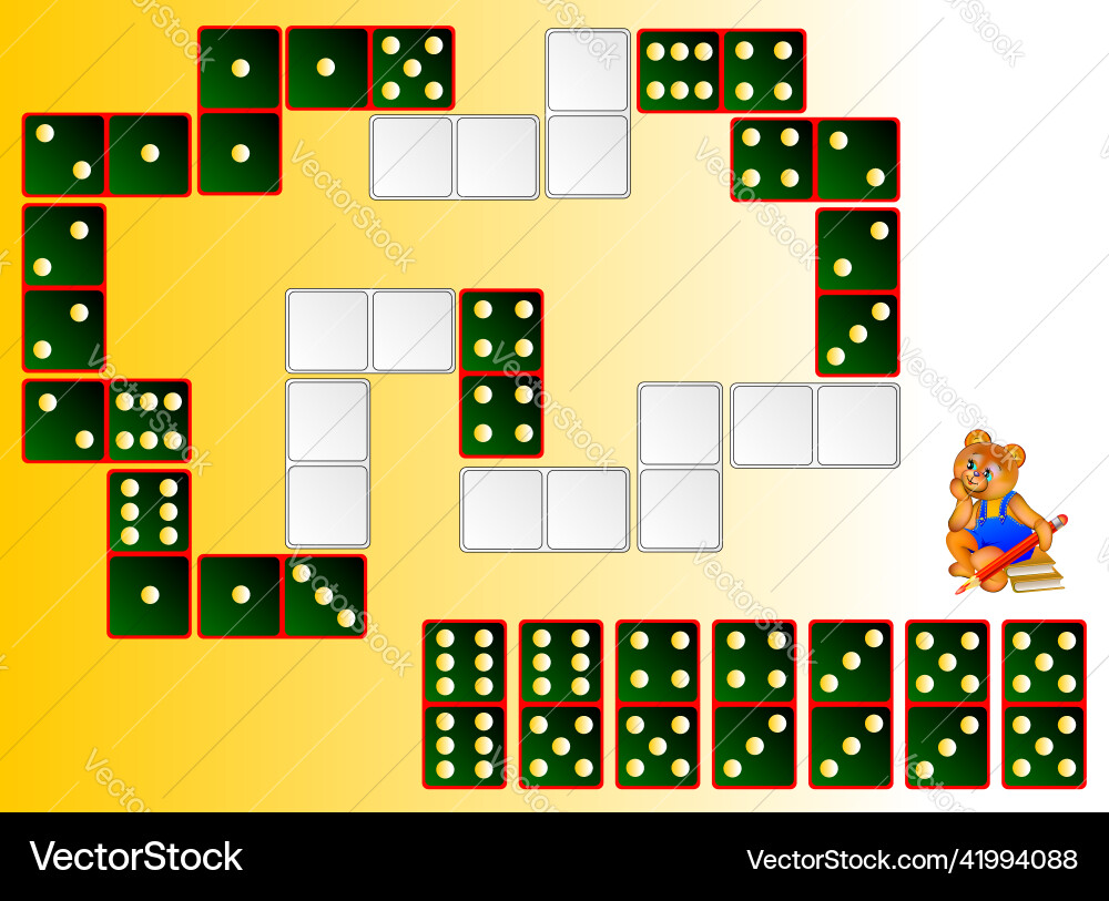 Domino Circuit Puzzle Game vector image