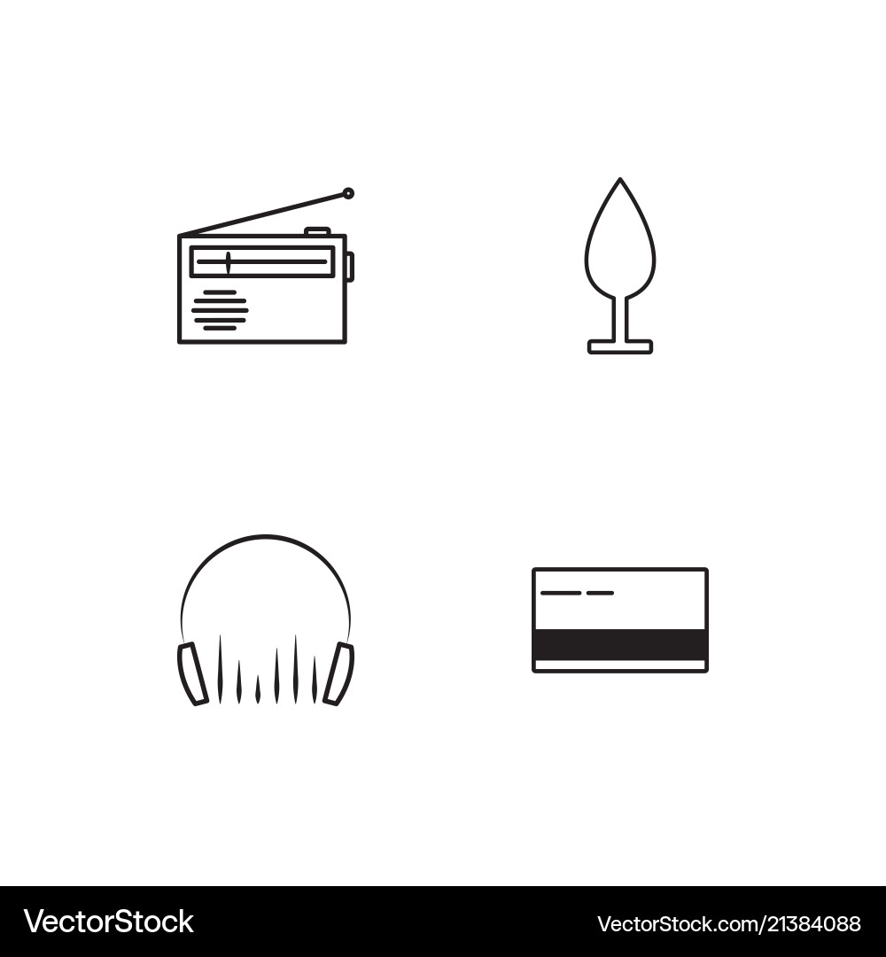 Electrical devices linear icons set simple vector image