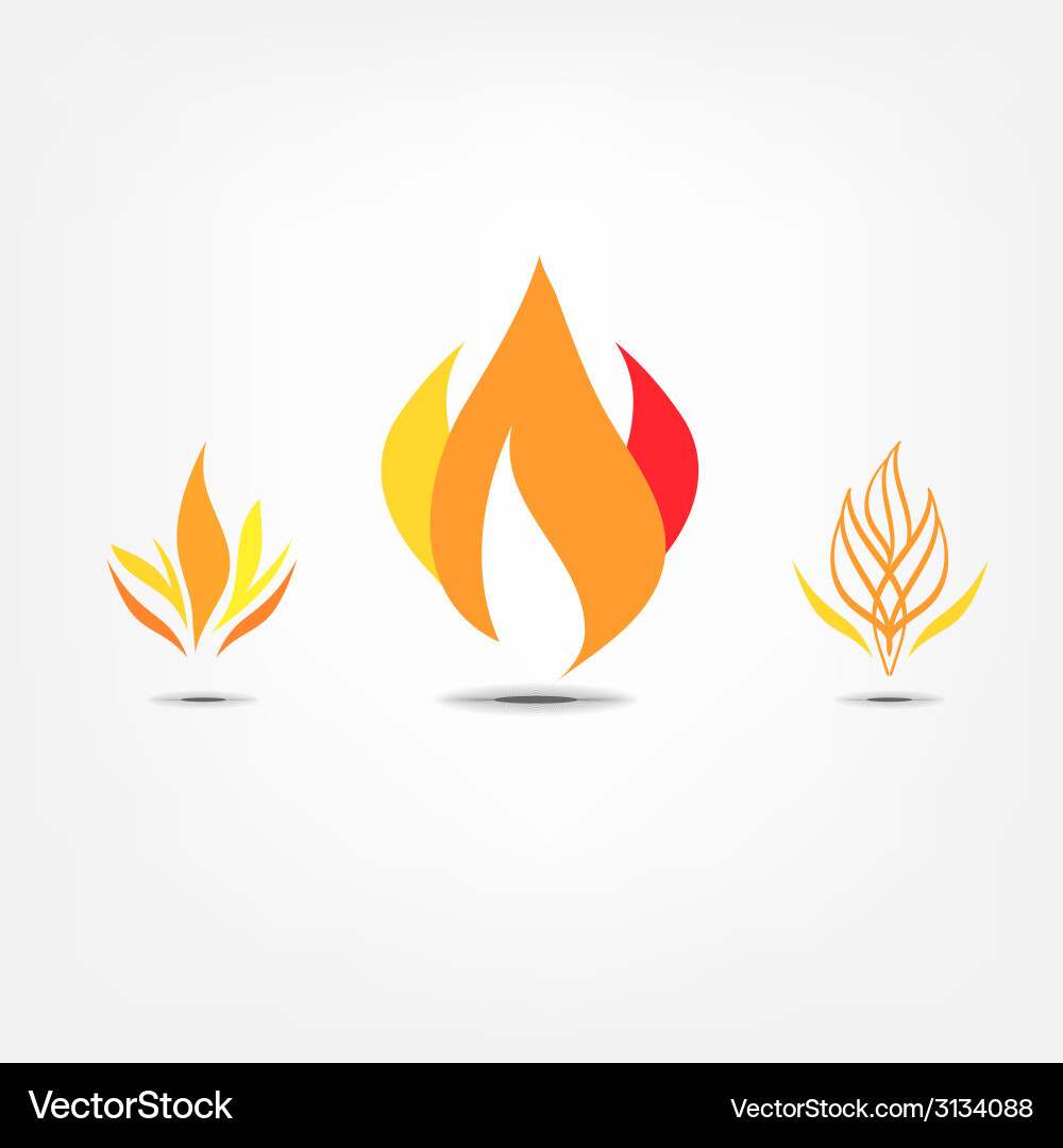 Flame icons Royalty Free Vector Image - VectorStock