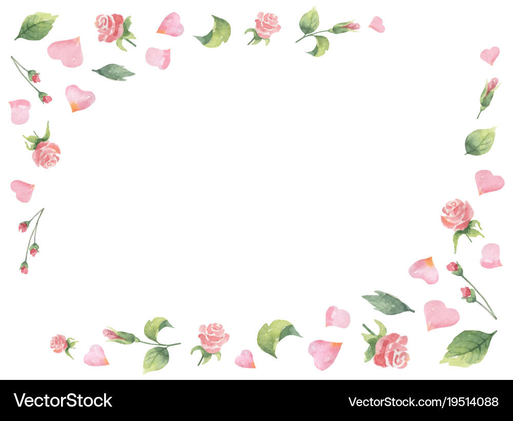 Floral Watercolor Frame Vector Image