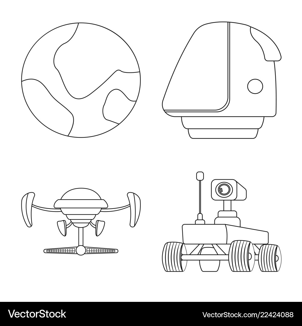Isolated object of mars and space symbol Isolated object of mars and space symbol vector image
