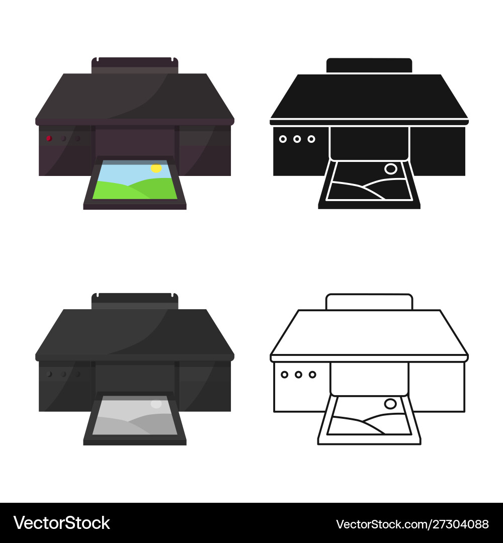 Isolated object xerox and machine symbol set Vector Image