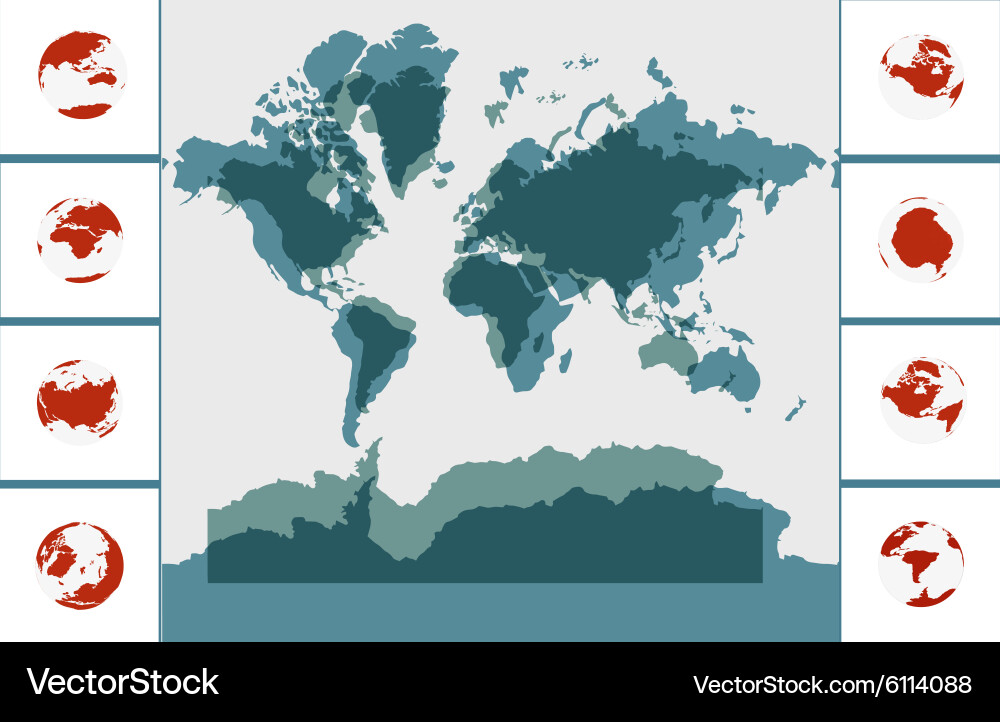 Modern elements world map Vector Image