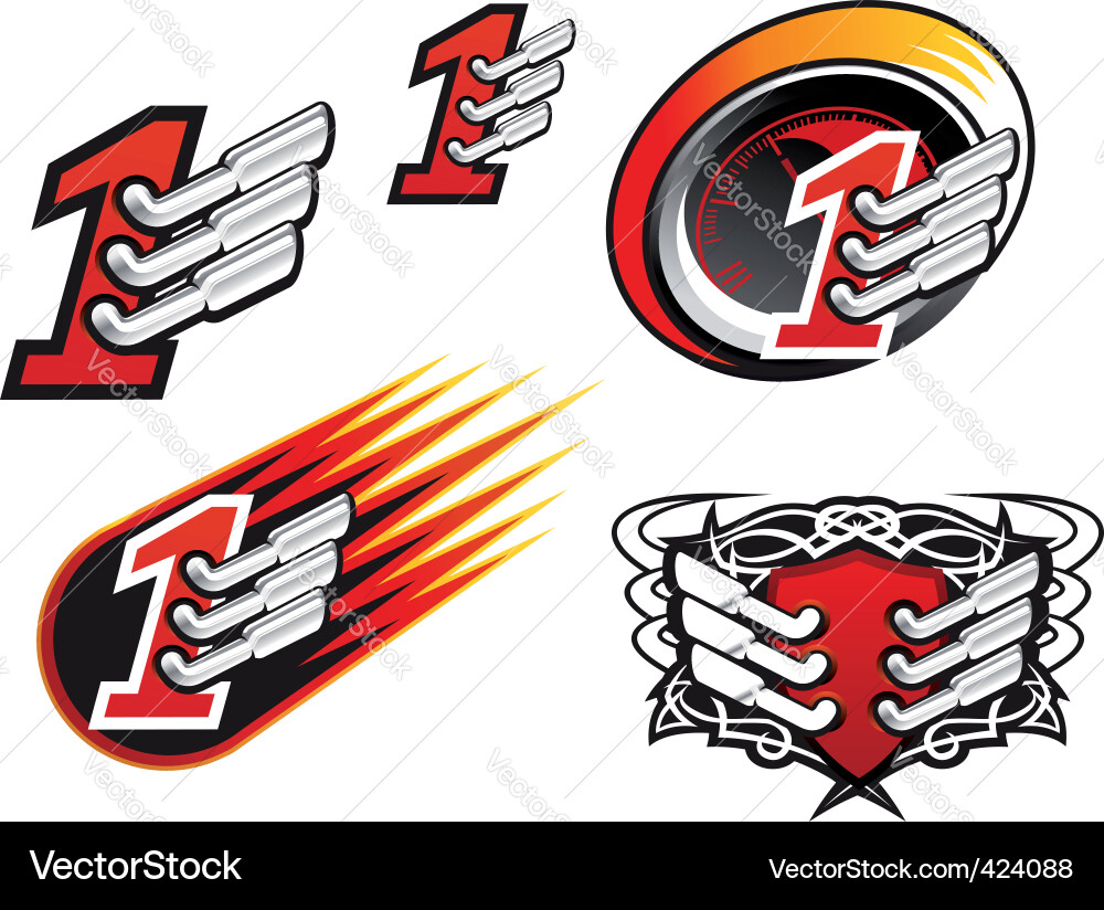 Racing Symbols & Icons Collection Vector Image