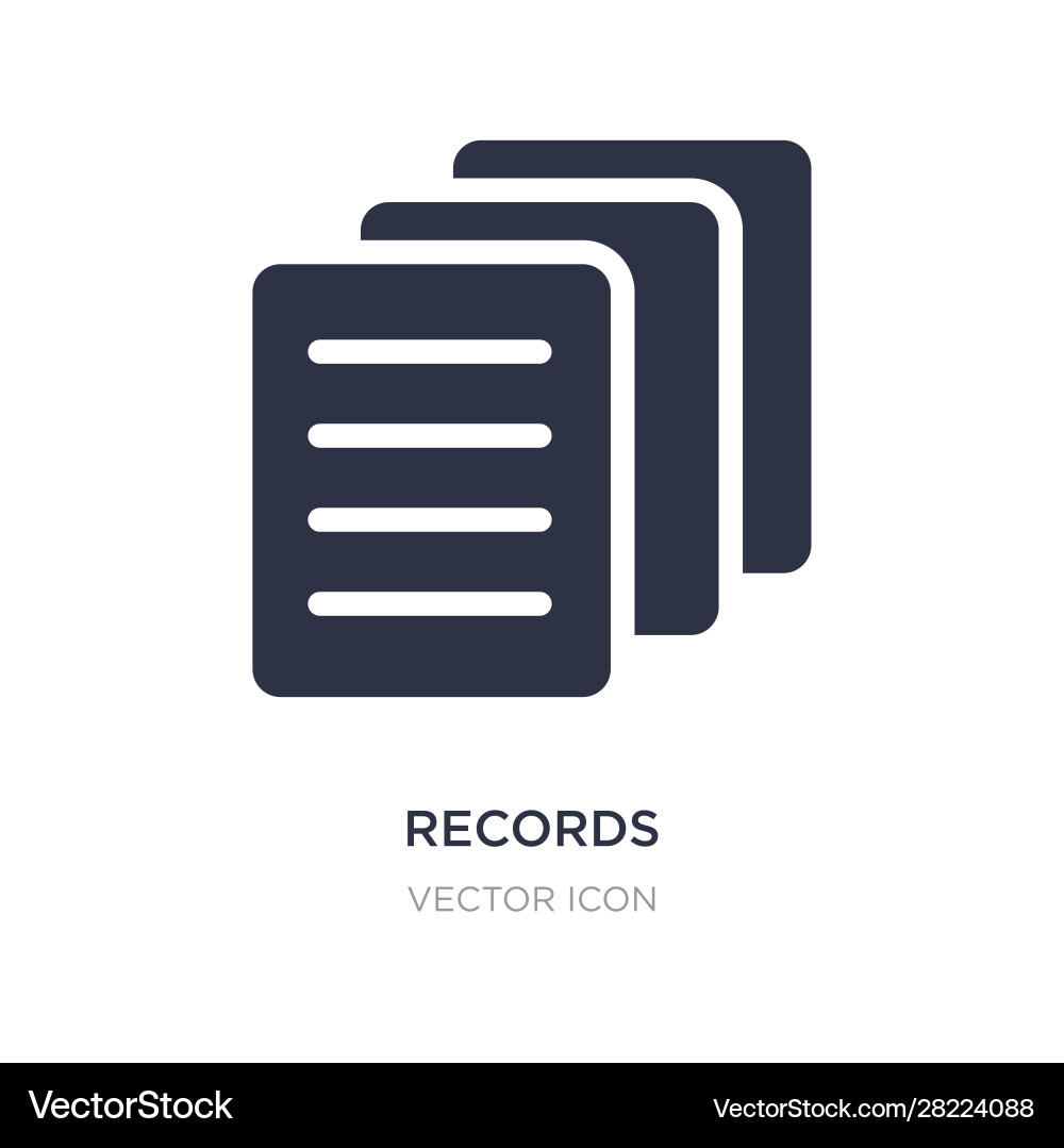 Records icon on white background simple element Records icon on white background simple element vector image