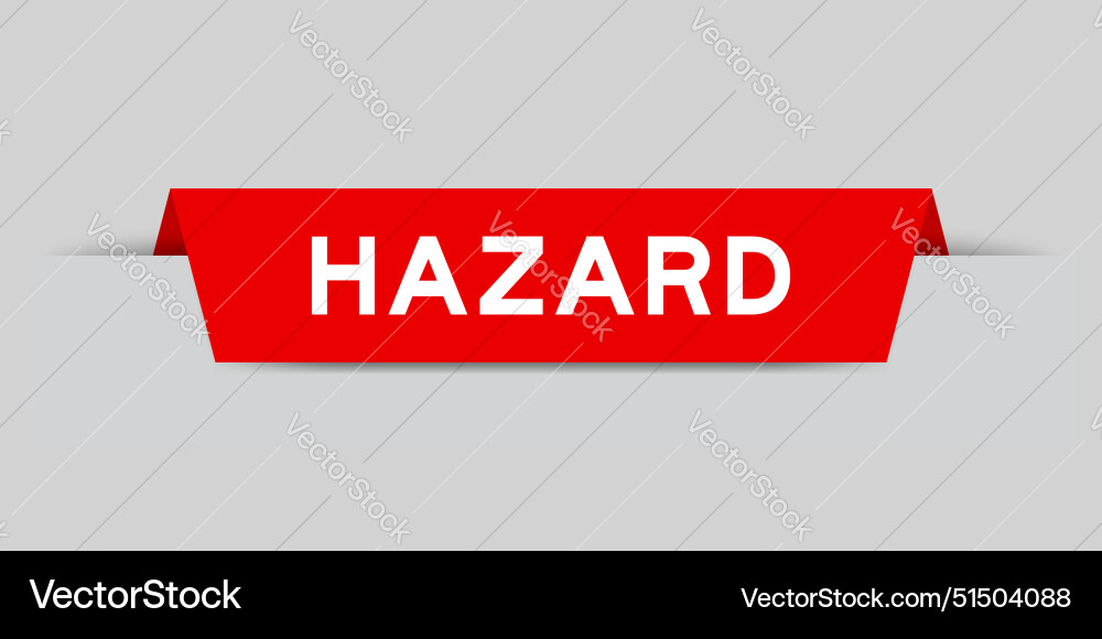 Red color inserted label with word hazard on gray Red color inserted label with word hazard on gray vector image