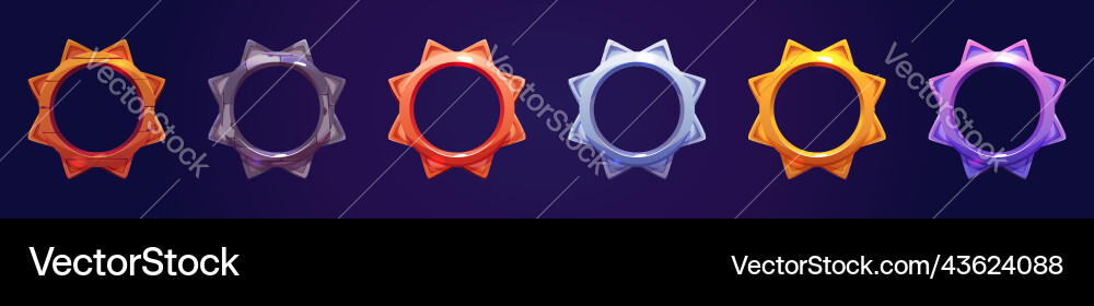 Round Border UI Elements vector image