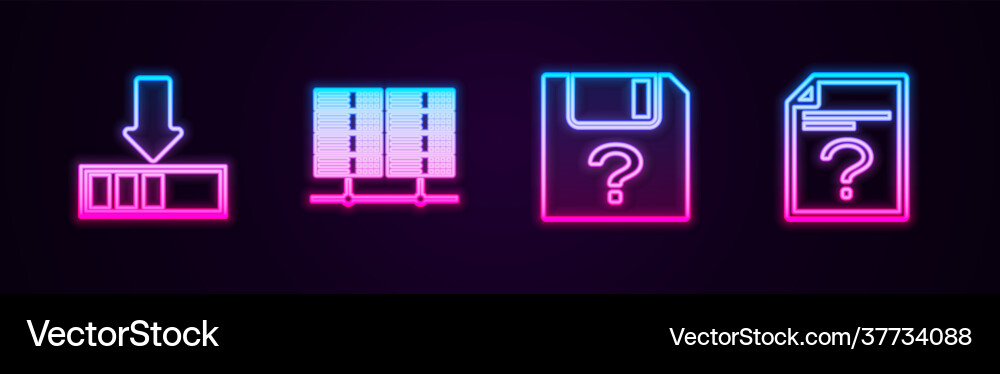 Set line loading server data web hosting Set line loading server data web hosting vector image