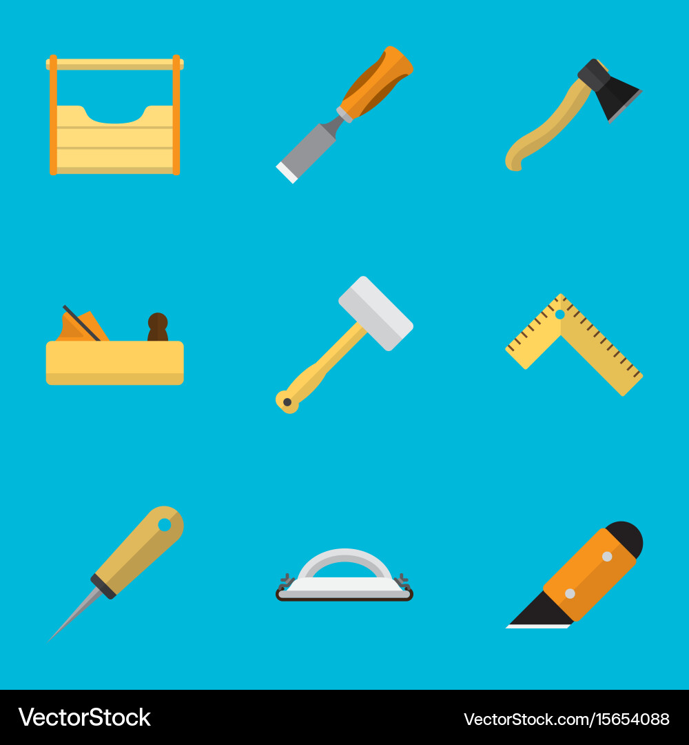 Set of 9 editable tools icons includes symbols vector image