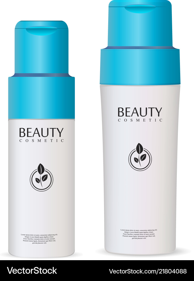 Shampoo and conditioner bottles mockup set Vector Image