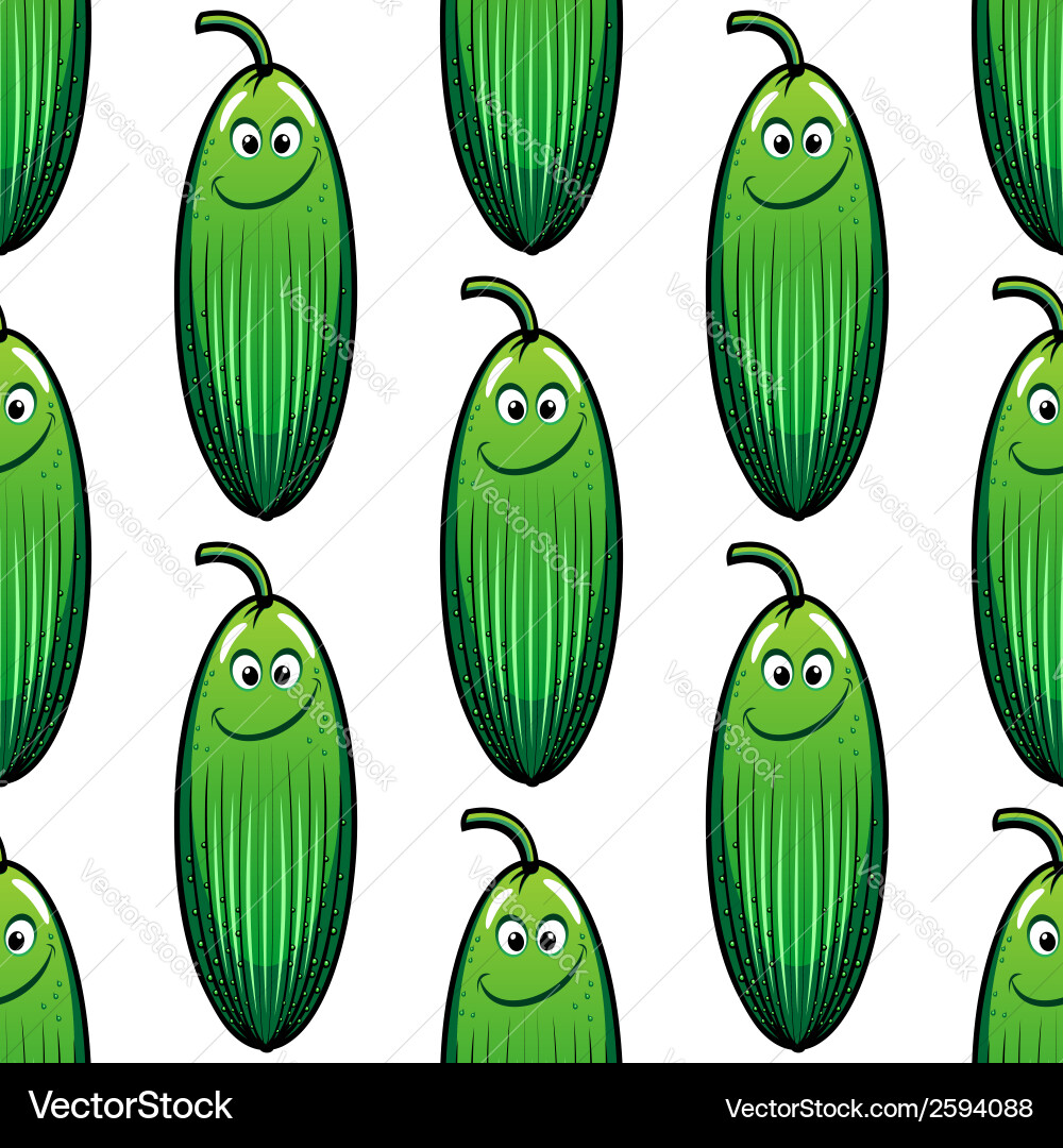 Smiling Cucumber Pattern vector image