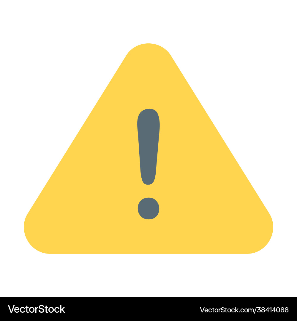 Warning icon in flat style for any projects Vector Image