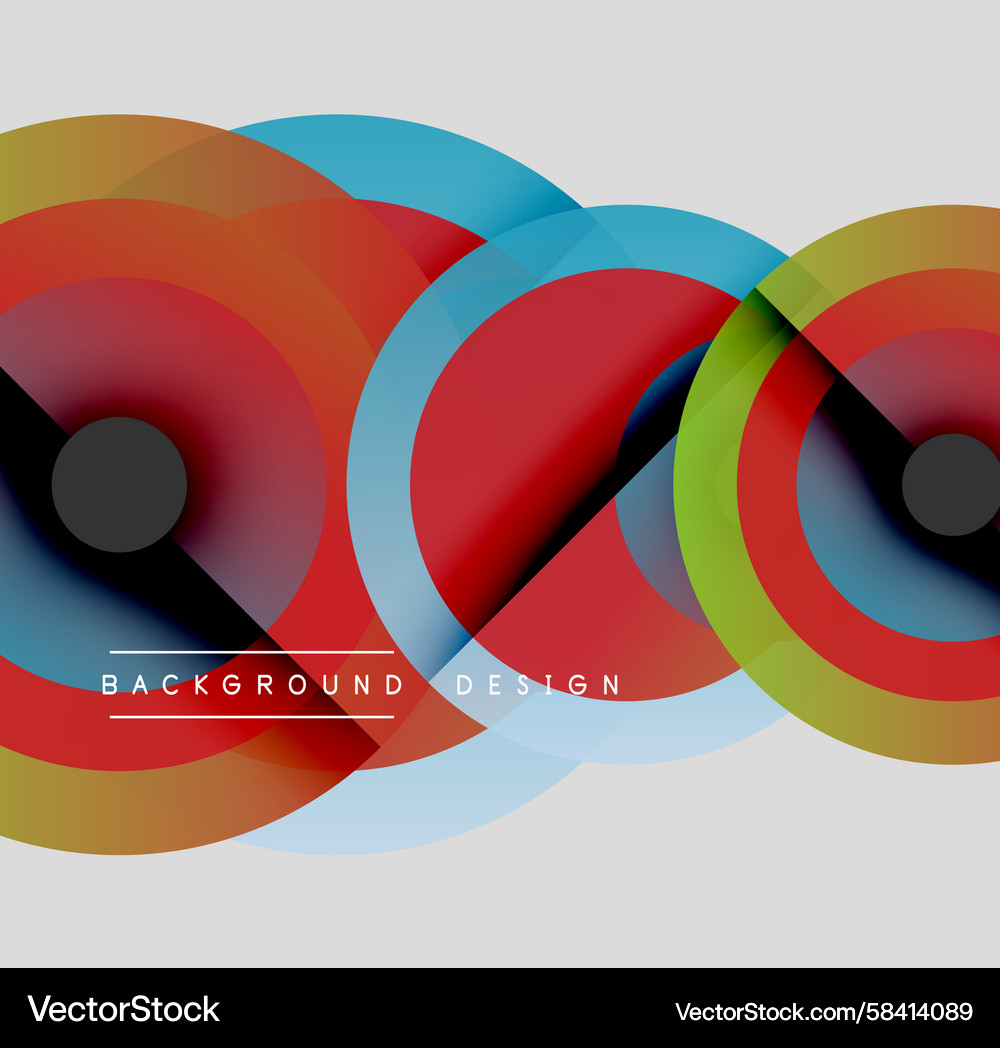 Abstract colorful circles overlap creating Vector Image