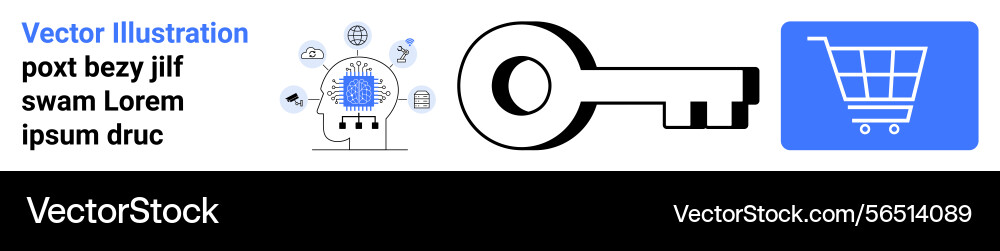 Ai-powered innovation concept with a key symbol Ai-powered innovation concept with a key symbol vector image