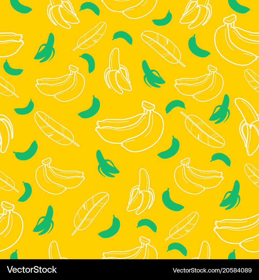 Banana fruit seamless pattern background format Vector Image