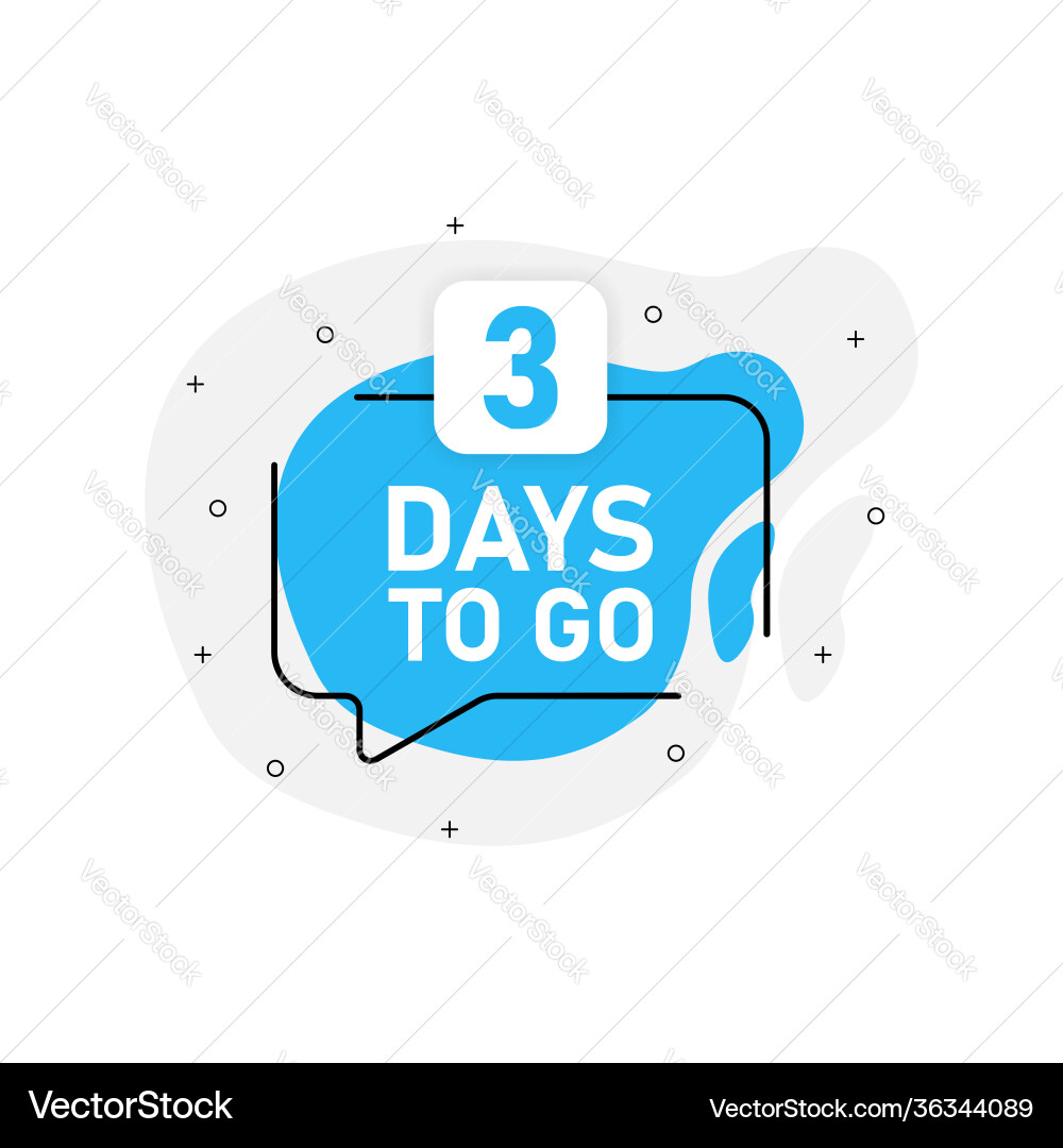 Blue object number days left to go set Blue object number days left to go set vector image