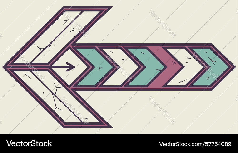 Bold left-pointing chevron arrow design element vector image