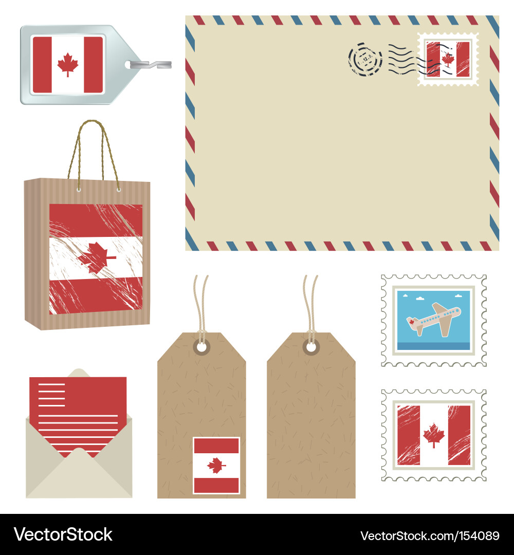 Canadian Mail Icons Vector Image