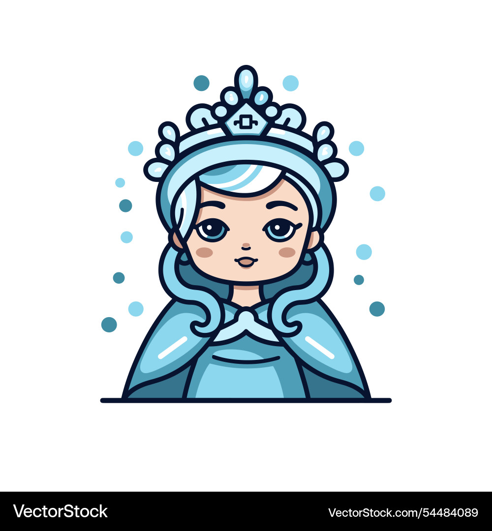 Character wearing a blue crown with cheerful Character wearing a blue crown with cheerful vector image