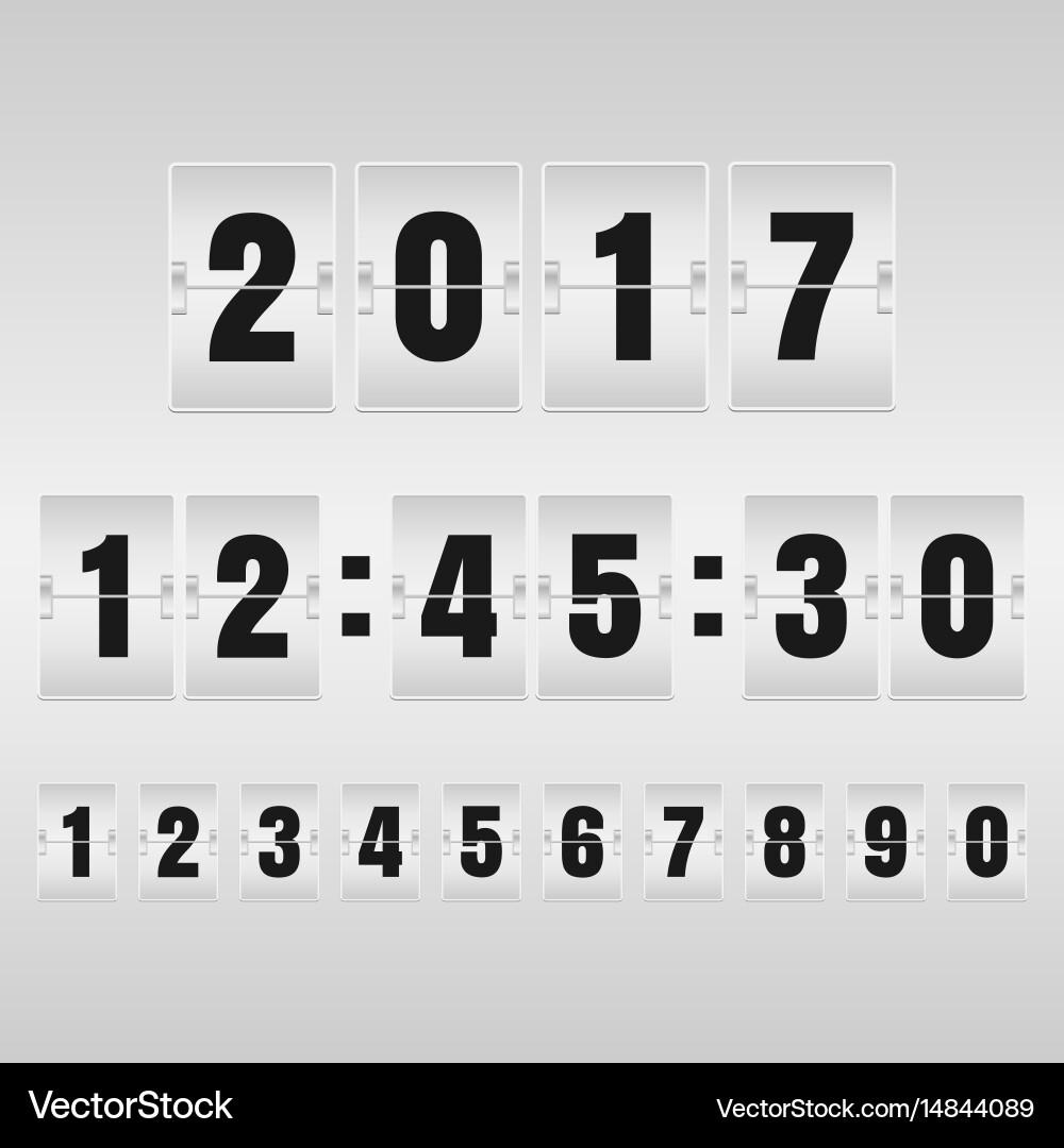 Countdown timer and mechanical scoreboard vector image