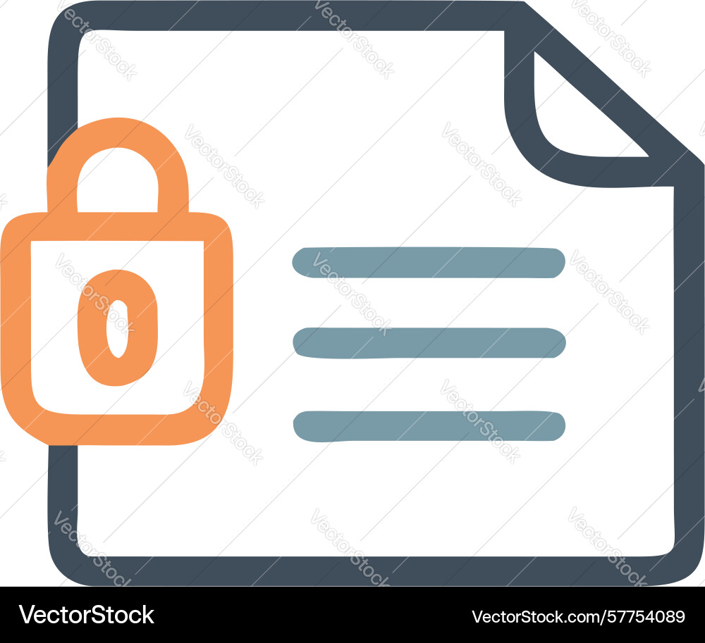 Encrypted document or confidential file icon Vector Image