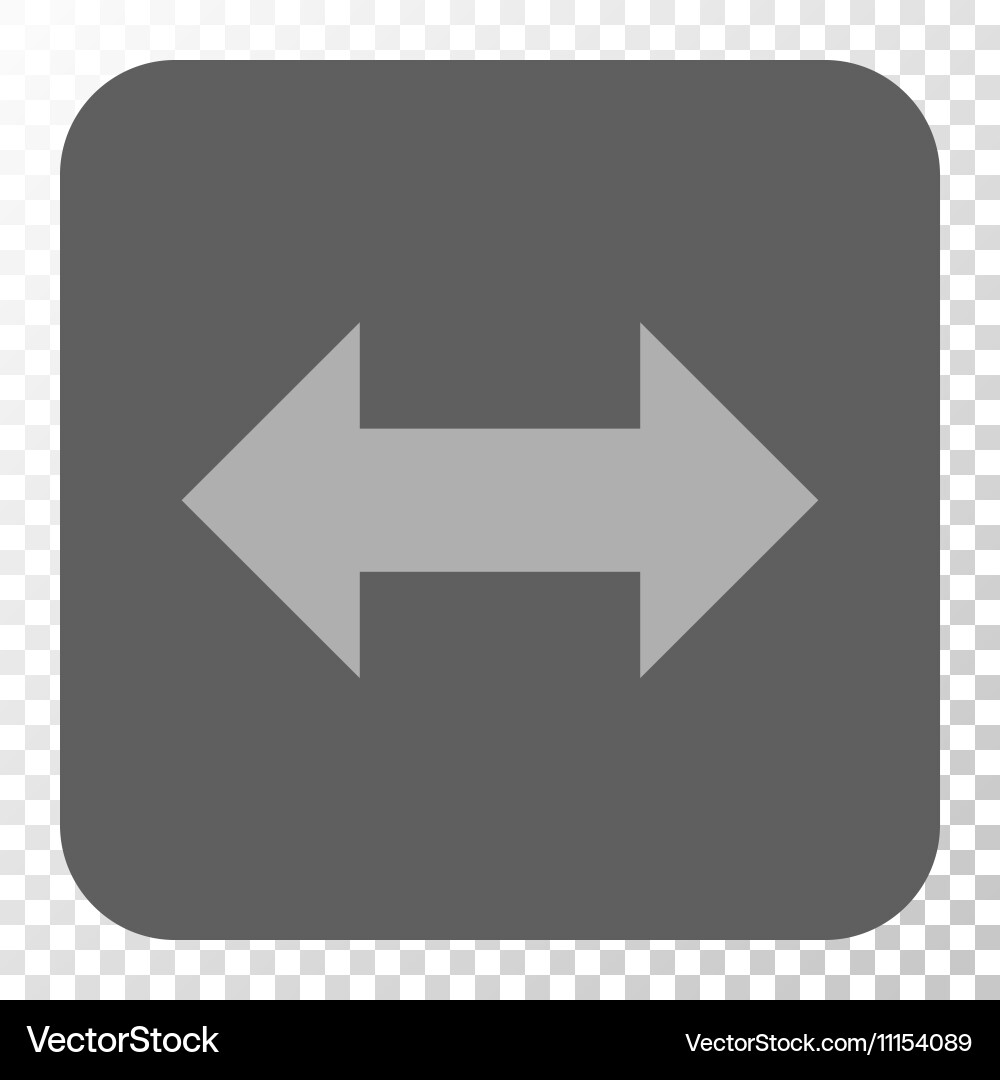 Horizontal exchange arrows rounded square button vector image