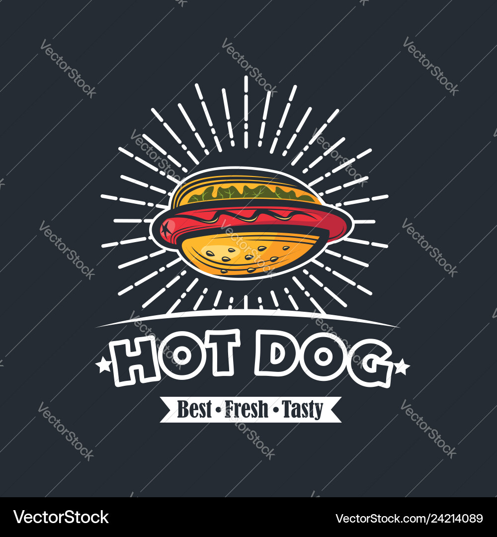 Hot dog poster Vector Image