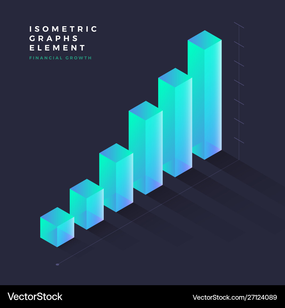 Isometric Data Chart Elements Vector Image