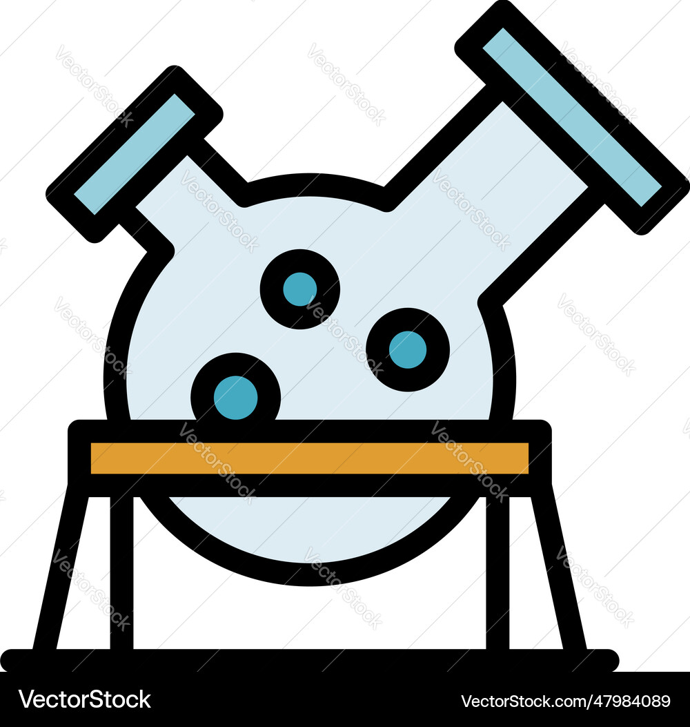 Lab boiling flask icon flat Vector Image