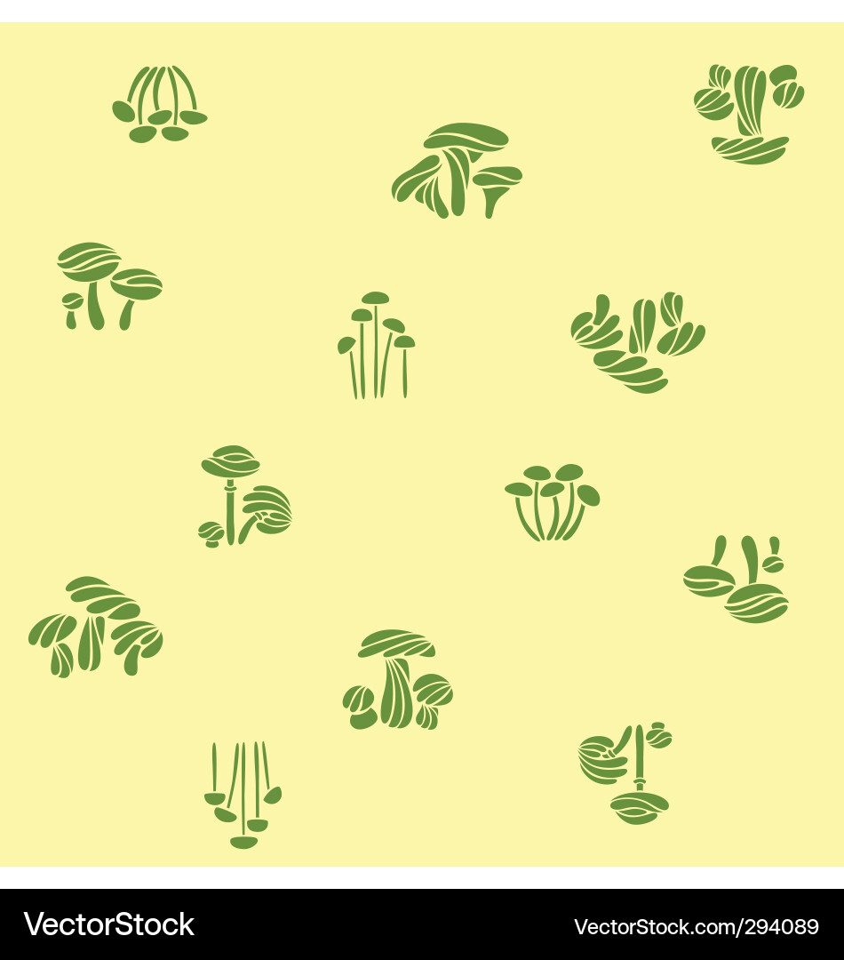 Mushroom Forest Pattern Vector Image