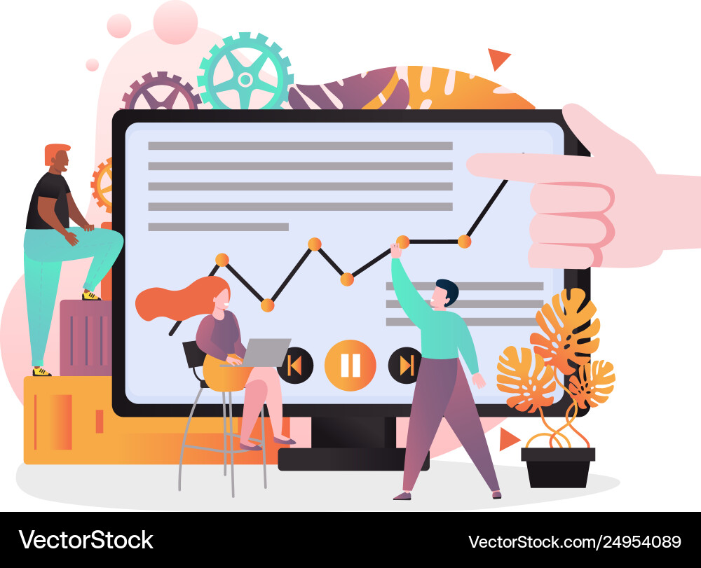 Online lecture concept for web banner Online lecture concept for web banner vector image