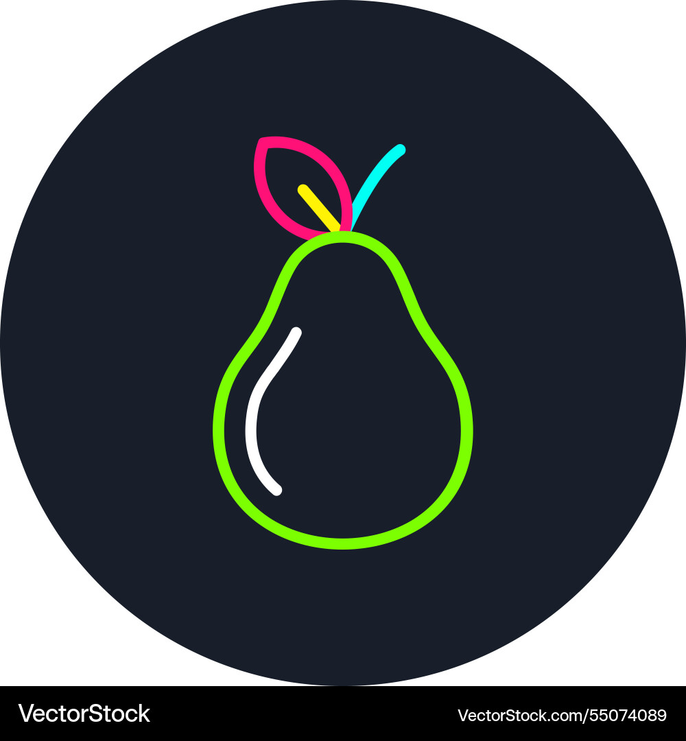 Pear line multi color icon Vector Image