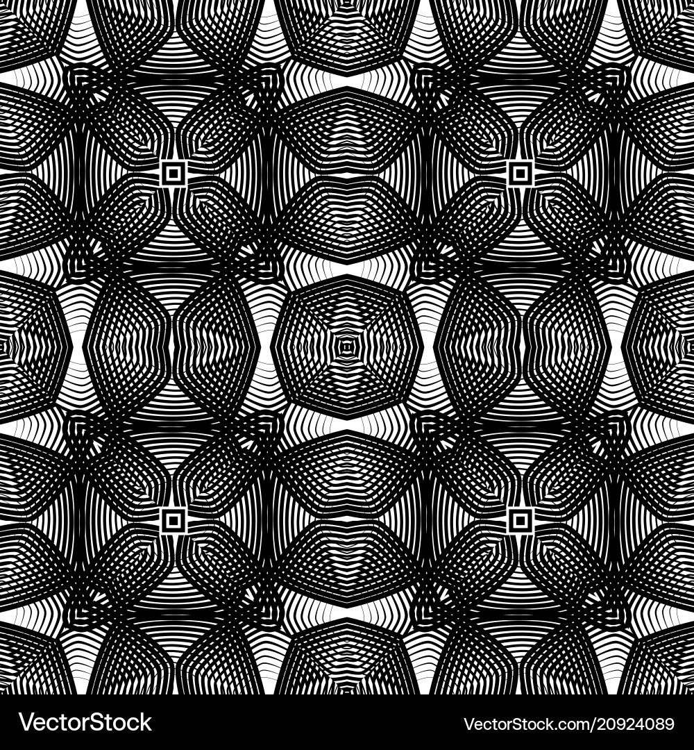 Seamless abstract line pattern in black Vector Image