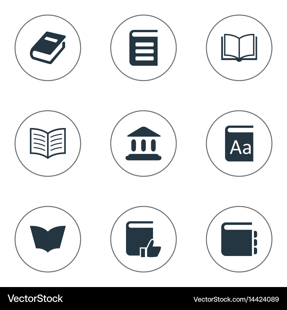 Set of simple reading icons vector image