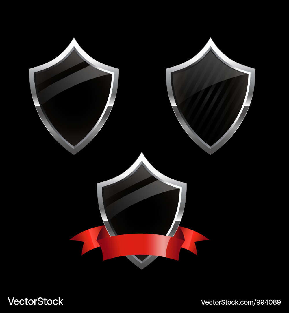 Shield security icons vector image