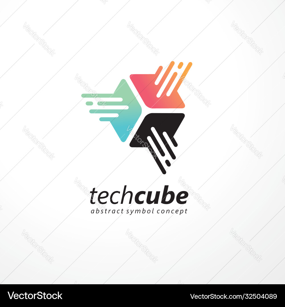 Tech cube logo design for internet technology Tech cube logo design for internet technology vector image