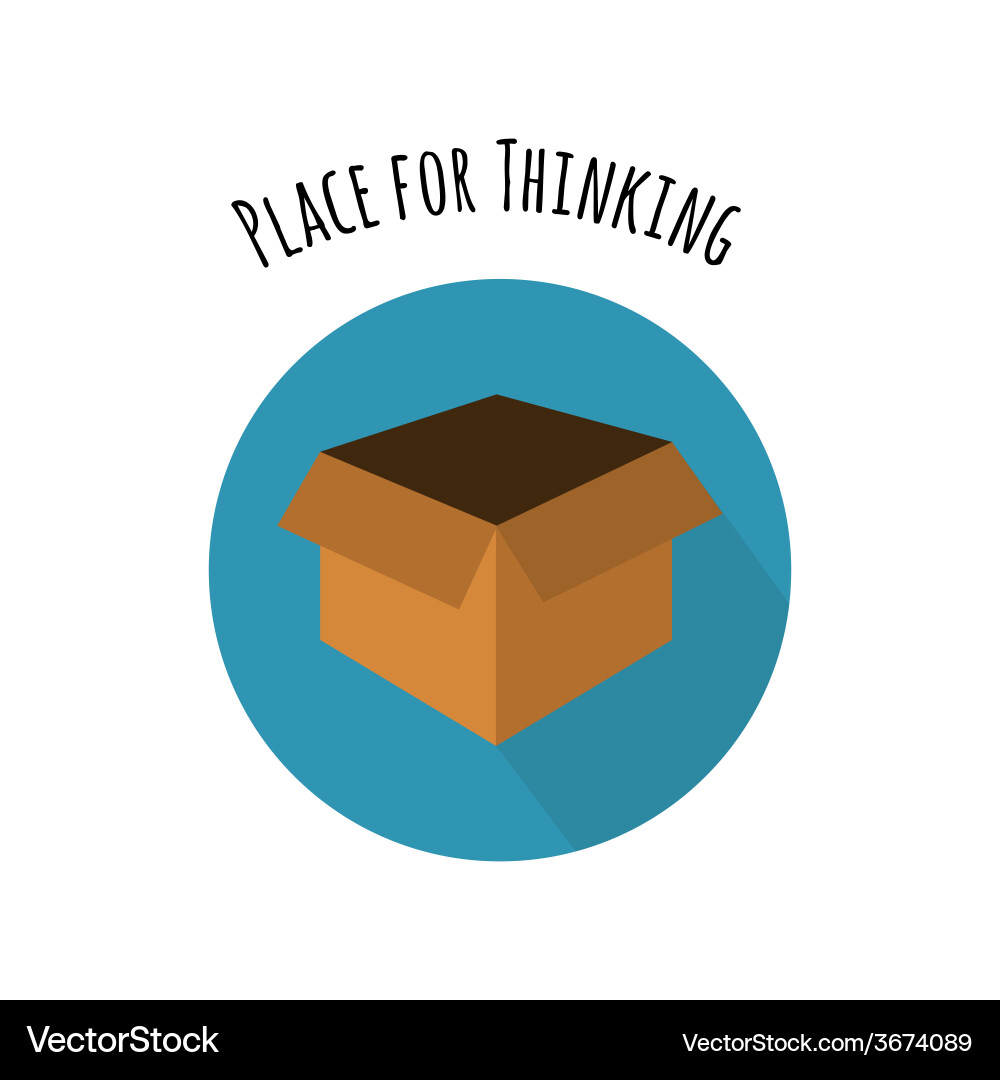 Think outside the box concept empty in flat Vector Image