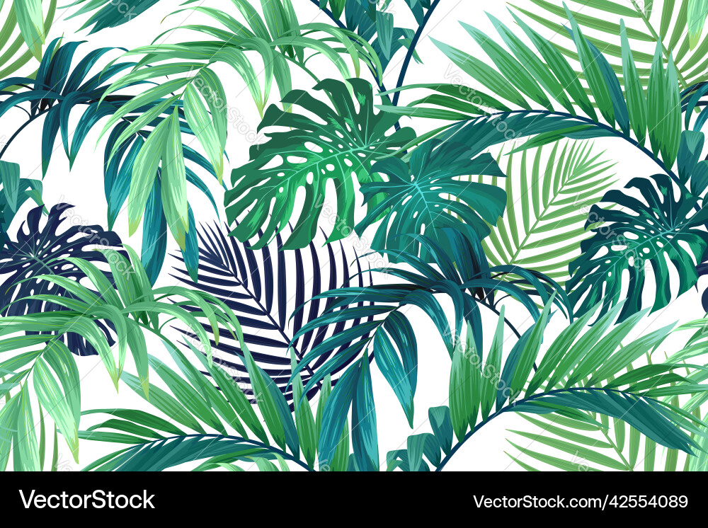 Tropical Monstera Pattern Vector Image