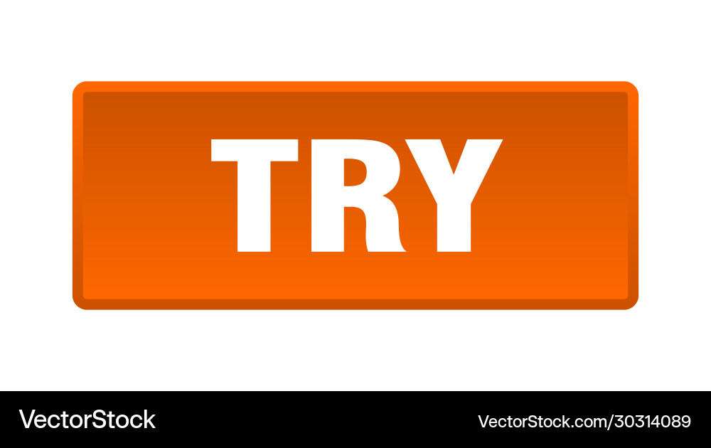 Try button square orange push vector image