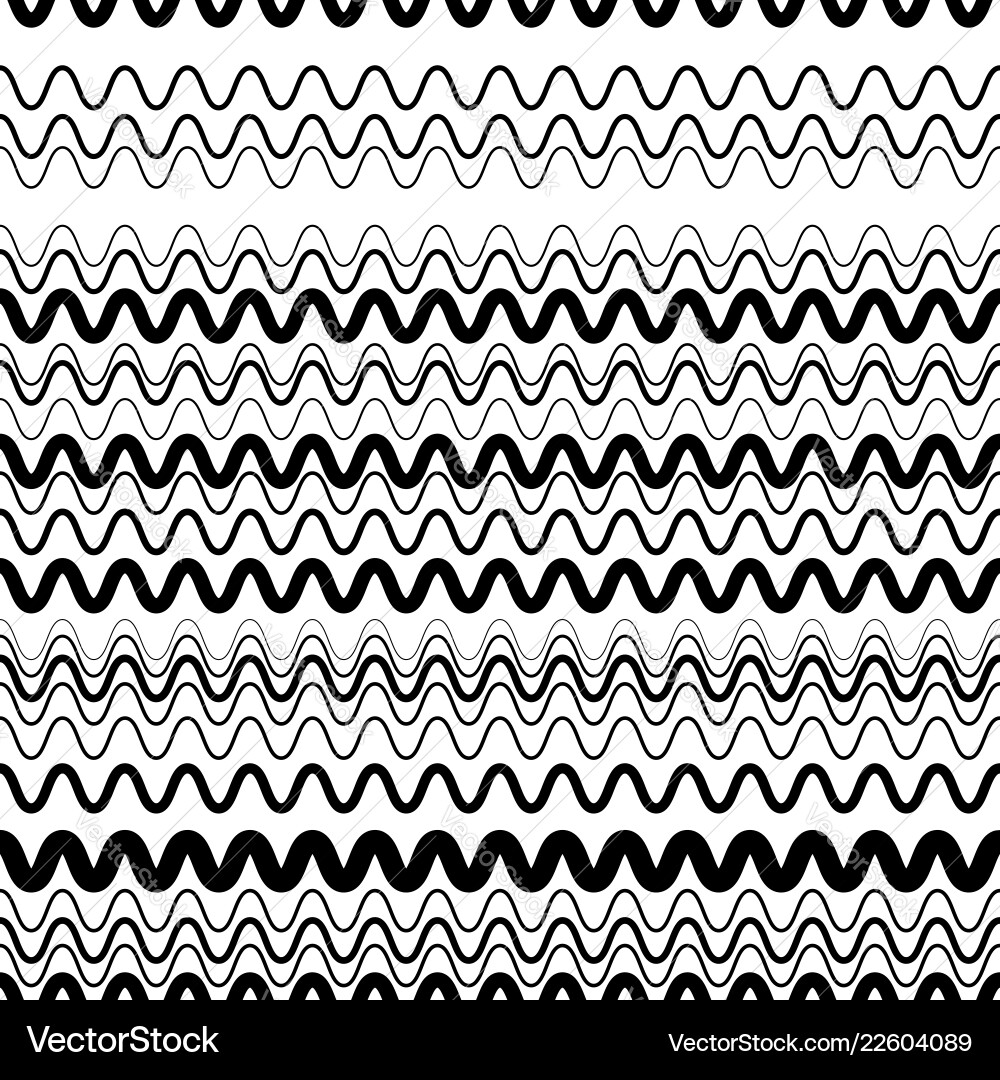 Wavy zig-zag horizontal parallel lines abstract Vector Image