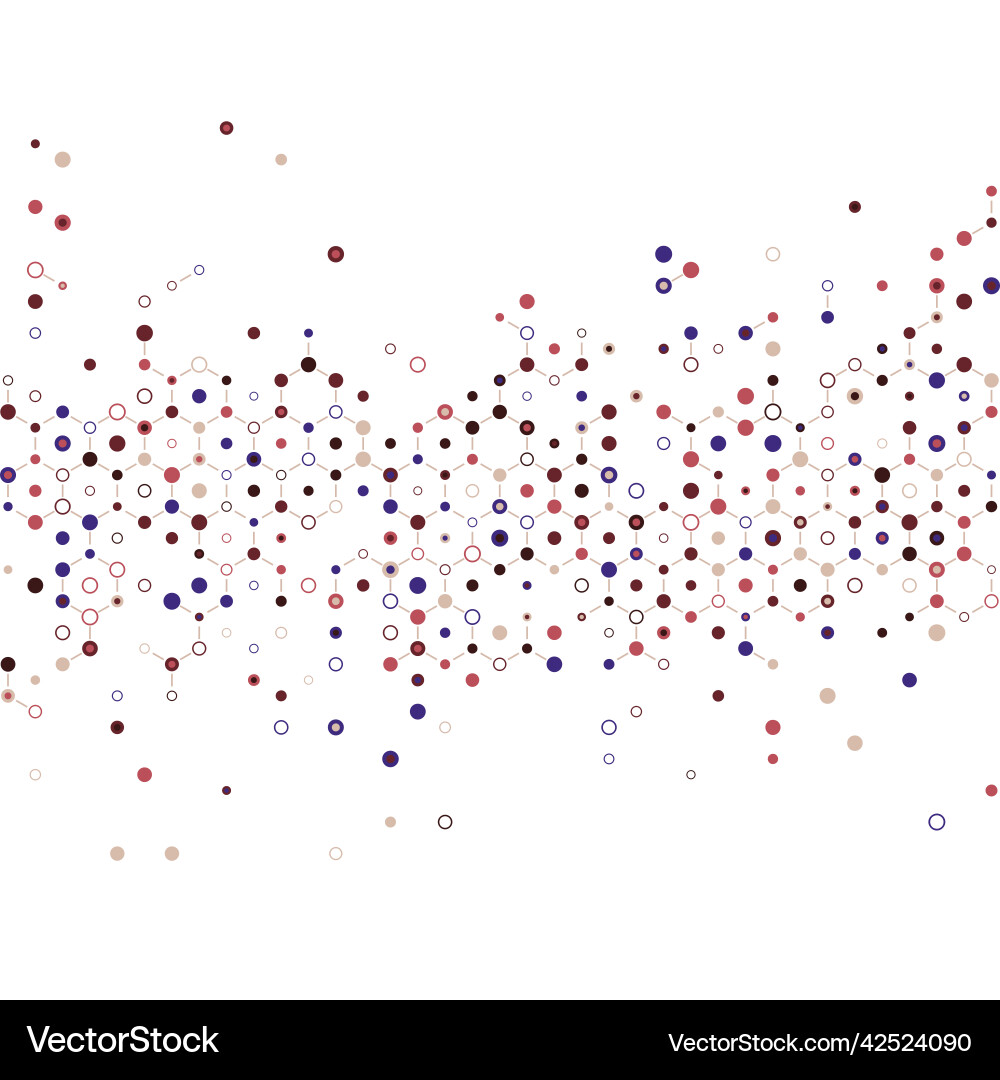 A lot of hexagonal cells communication connection A lot of hexagonal cells communication connection vector image