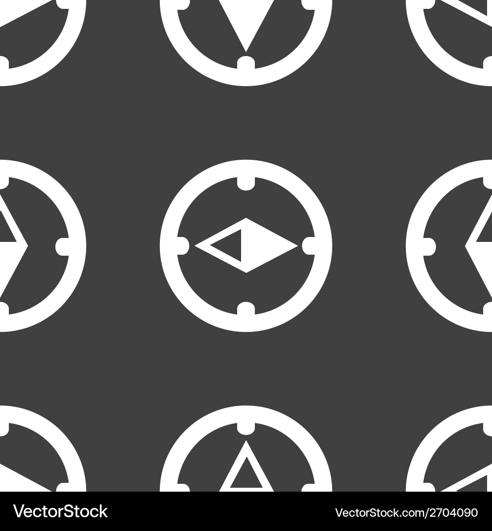 Compass web icon flat design seamless gray pattern vector image