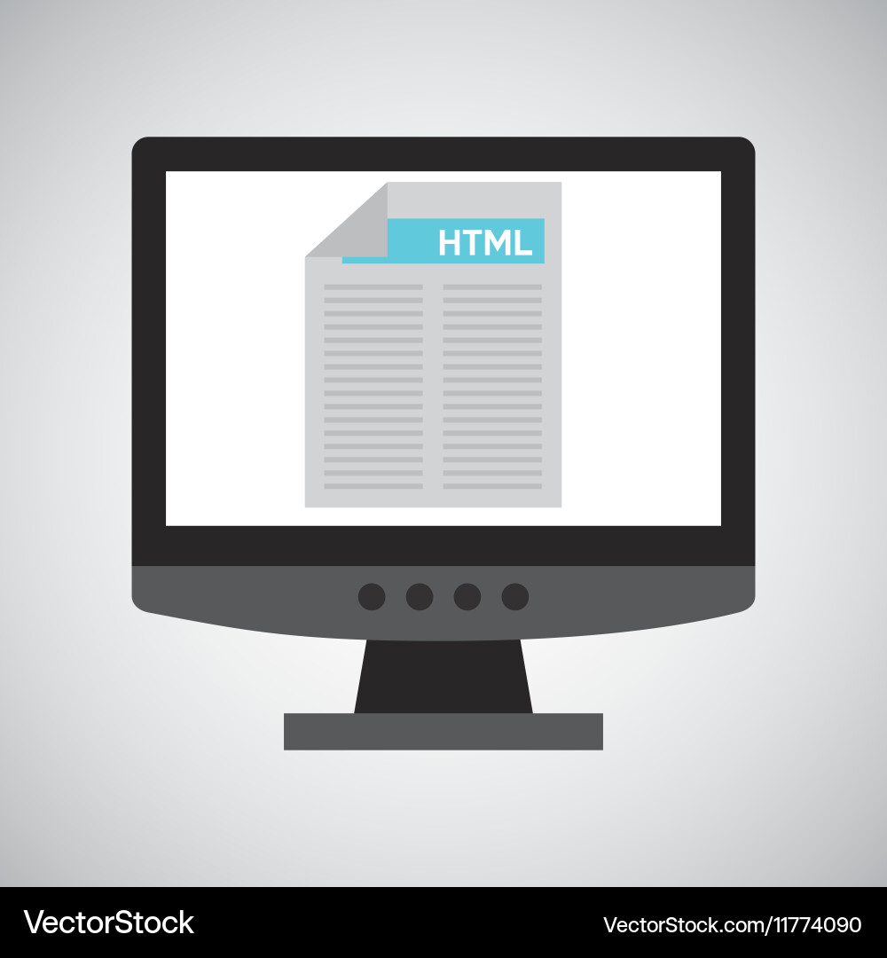 Computer web development language vector image