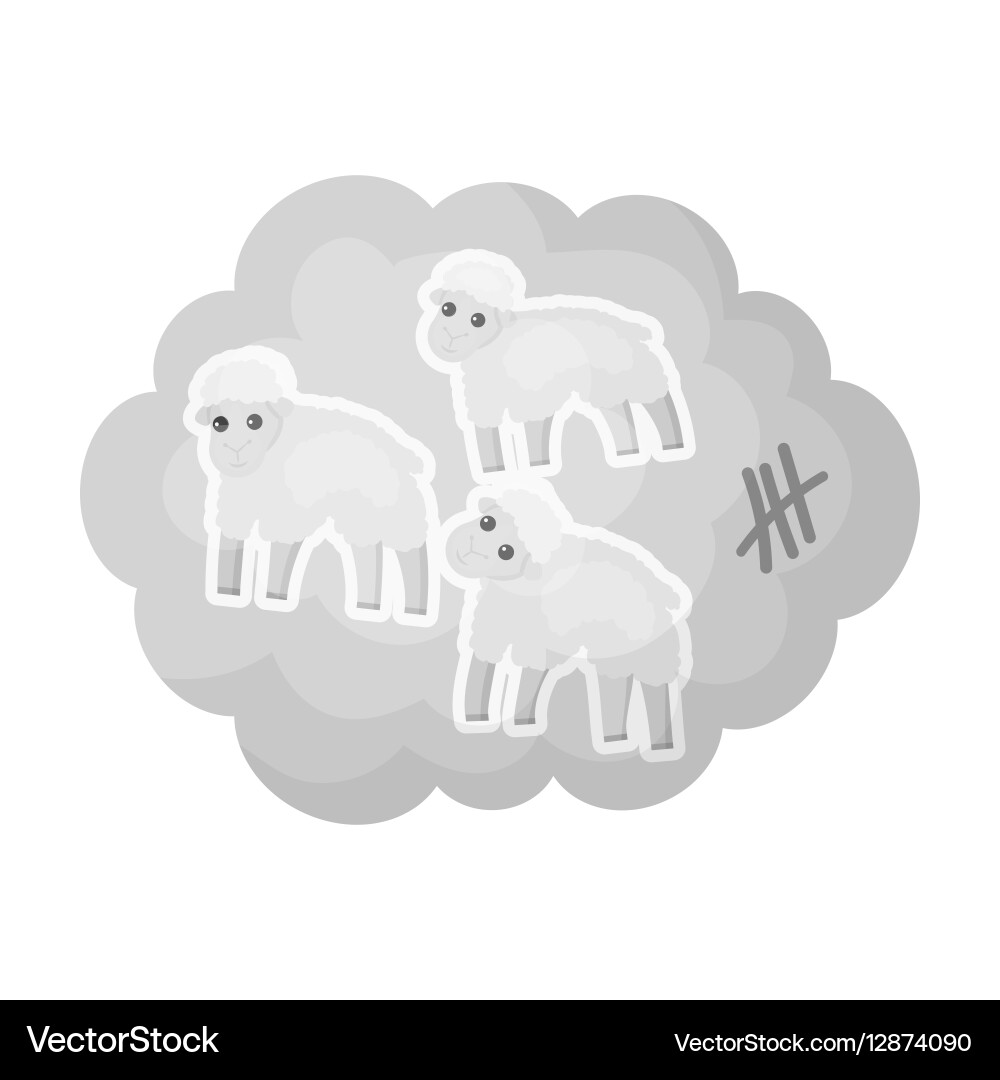 Count sheep icon in monochrome style isolated Vector Image