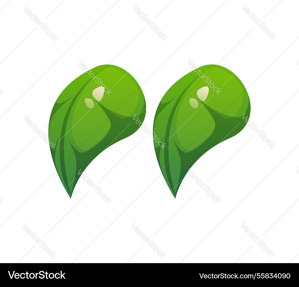 Fast food basil leaves font quotation marks Fast food basil leaves font quotation marks vector image
