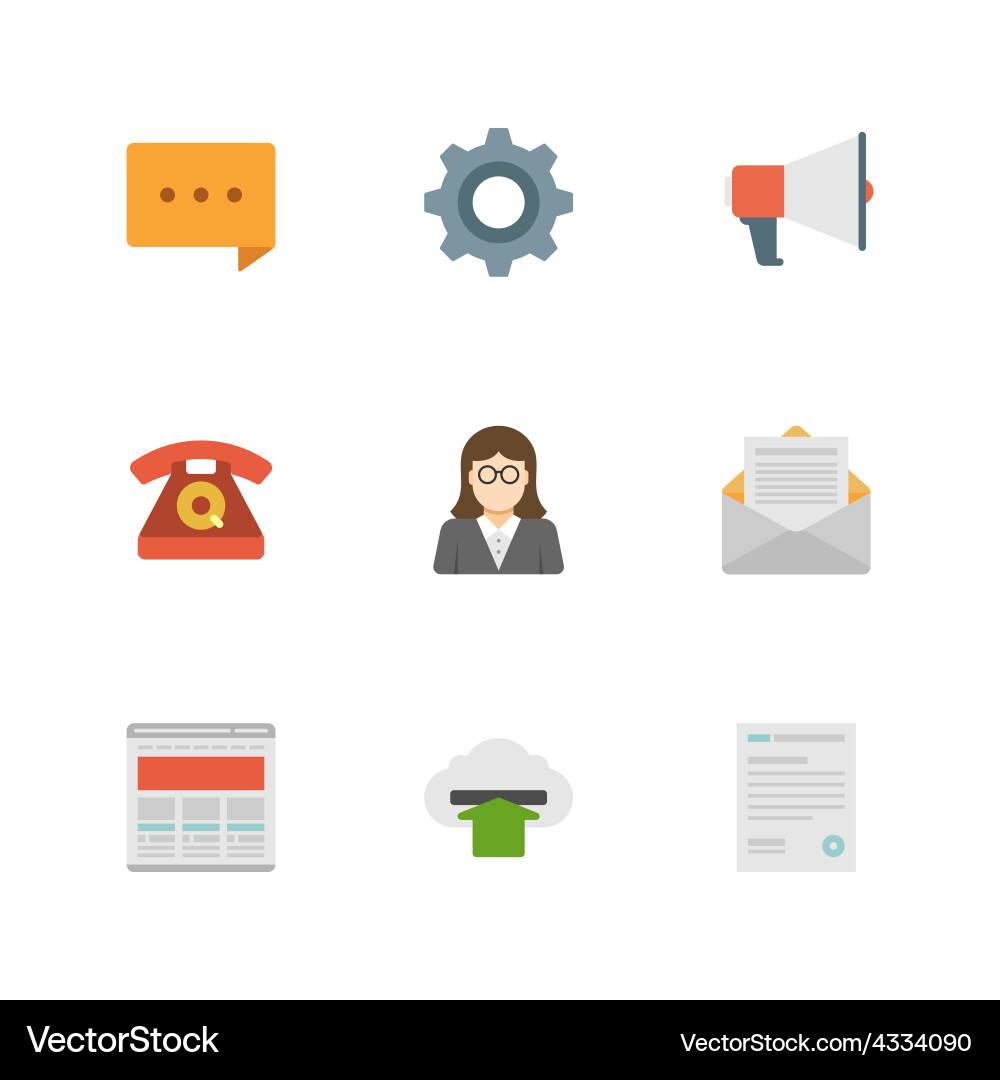 Flat design icons symbols for website vector image