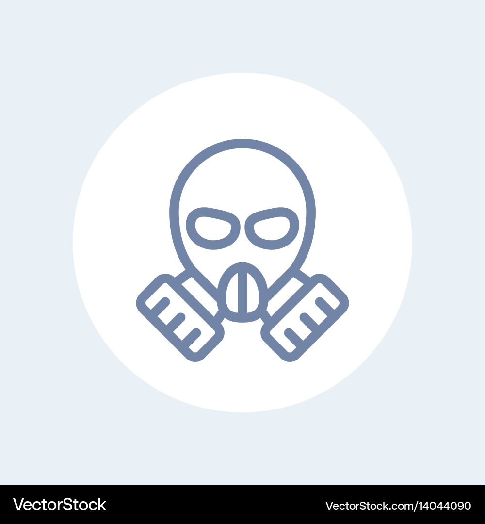 Gas mask line icon isolated on white Vector Image