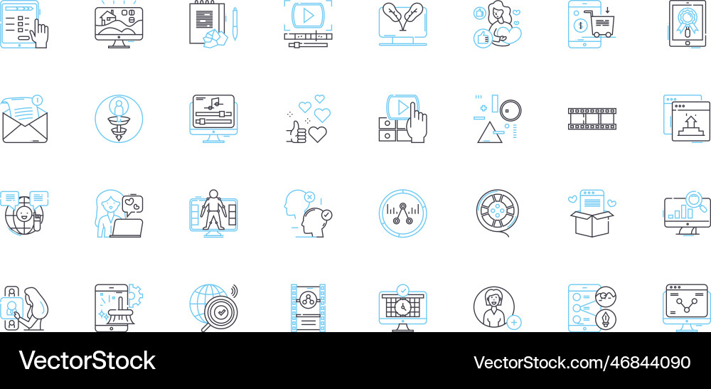 Modern methods linear icons set automation Modern methods linear icons set automation vector image