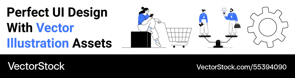 Modern shopping and work concepts with minimalist Modern shopping and work concepts with minimalist Vector Image