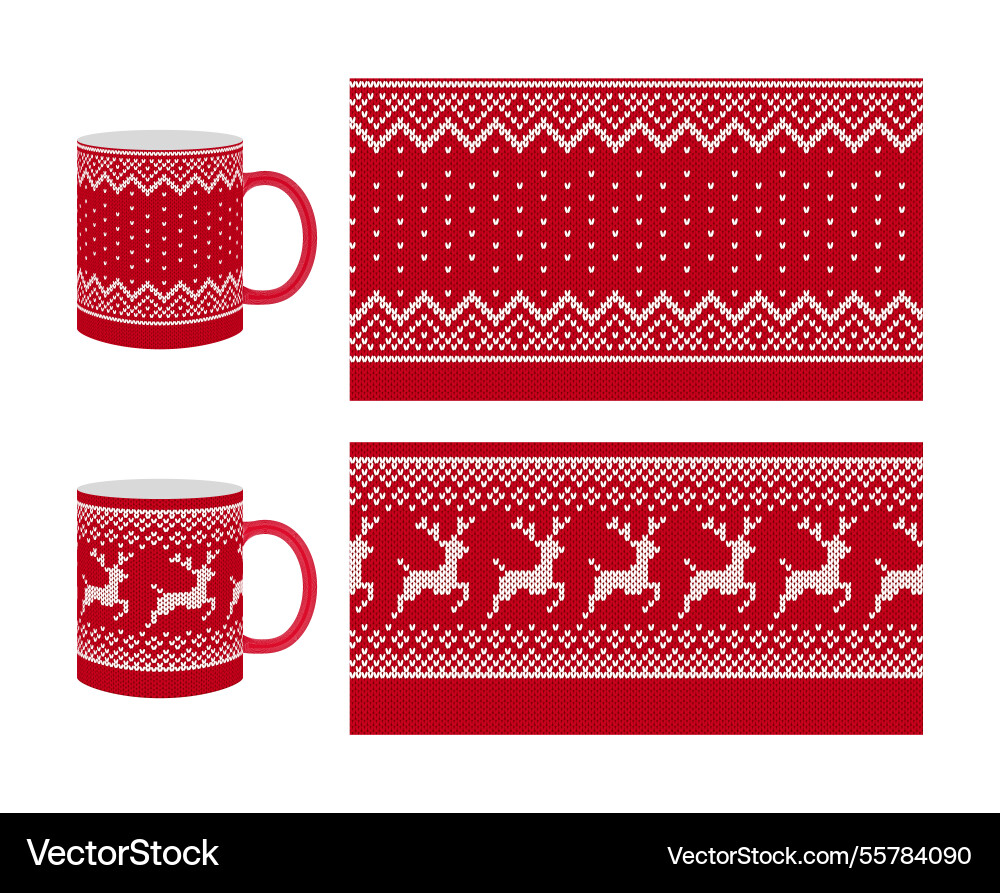 Nit seamless pattern templates collection Vector Image
